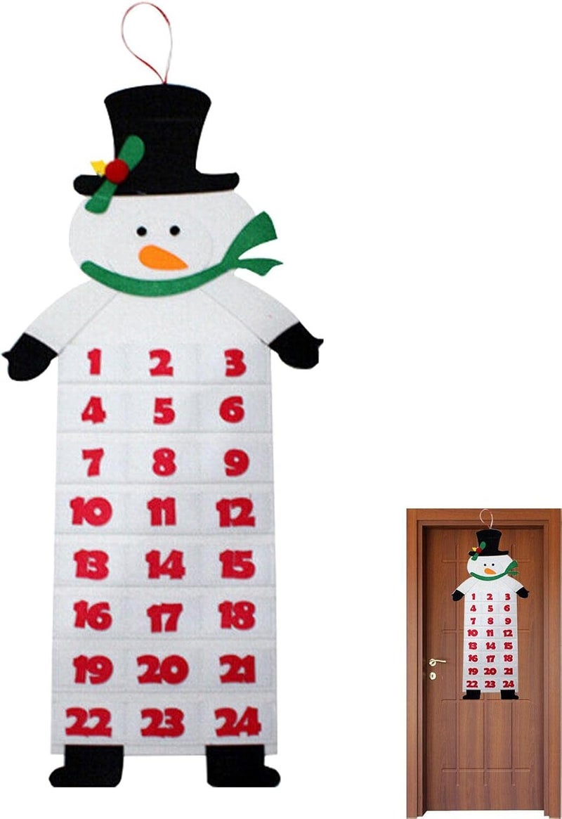 woobles Christmas Felt Advent Calendar,Santa Advent Calendar with 24 Days Pockets | Reusable Hanging Christmas Decorations for Kids Girls Boys, Red - Image 4